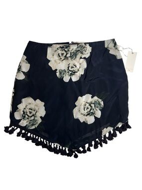 Winston White Blue & White Floral Tassel Lotus Skirt Size XS NWT